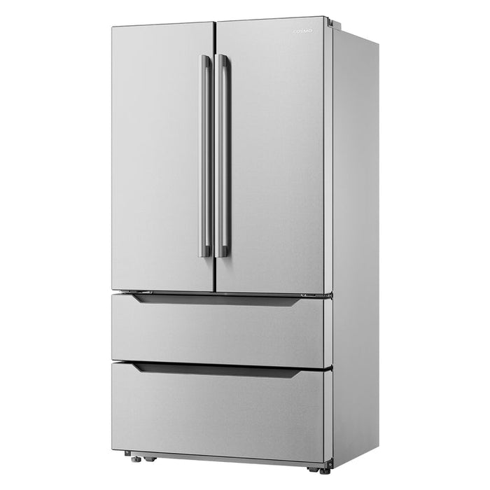 Cosmo Package - 30" Electric Range, Dishwasher, Refrigerator with Ice Maker, Wine Cooler and Microwave, COS-5PKG-266