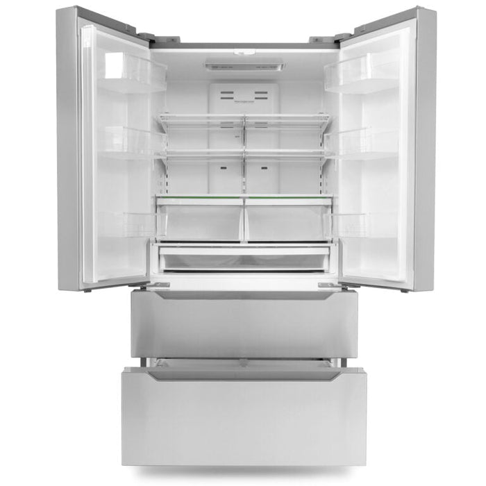 Cosmo Package - 36" Dual Fuel Range, Wall Mount Range Hood, Refrigerator with Ice Maker and Dishwasher, COS-4PKG-079