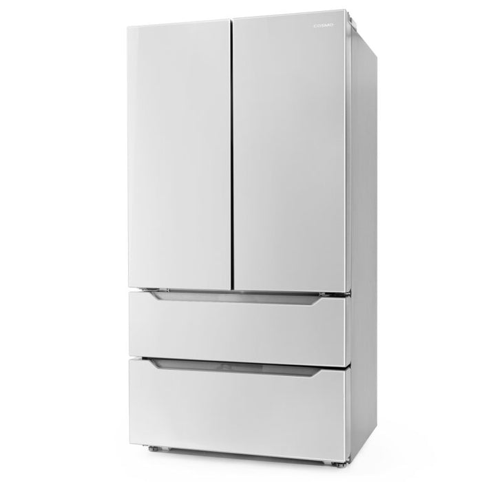 Cosmo 35" 22.5 cu. ft. 4-Door French Door Refrigerator with Recessed Handle in Stainless Steel, COS-FDR225RHSS