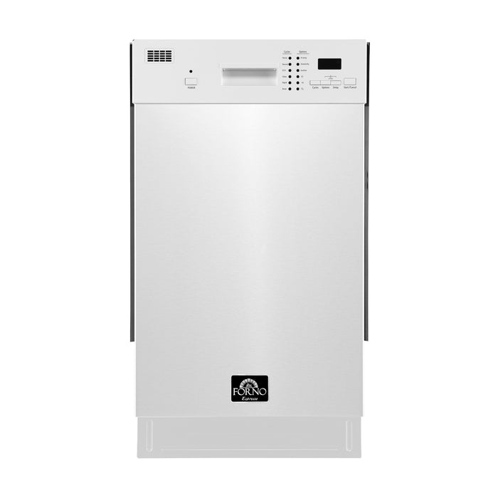 Forno Espresso 18" Built-in Dishwasher in White, FDWBI8041-18WHT