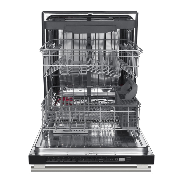 Forno Espresso 24" Built-In Dishwasher in Black with Silver Handles, FDWBI8067-24BLK