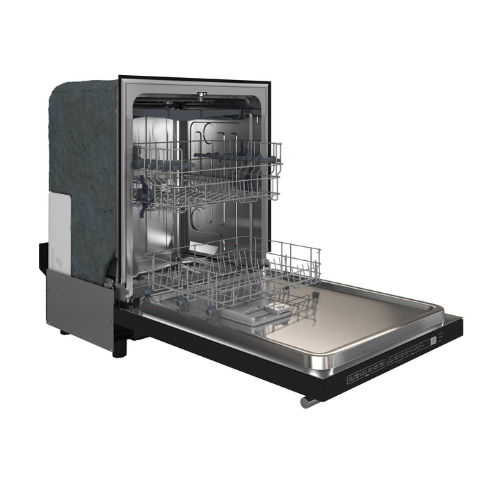 Forno Espresso 24" Built-In Dishwasher in Black with Silver Handles, FDWBI8067-24BLK