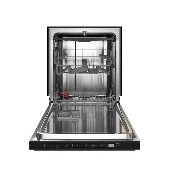 Forno Espresso 24" Built-In Dishwasher in Black with Antique Brass Handles, FDWBI8067-24BLK