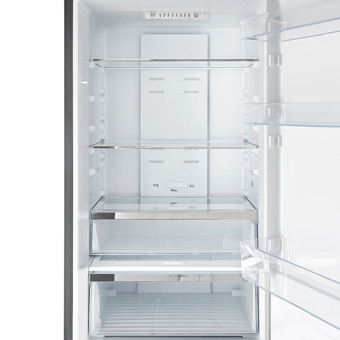 Forno 23.4" 10.8 Cu. Ft. Right Swing Refrigerator with Bottom Freezer in Stainless Steel, FFFFD1778-24RS