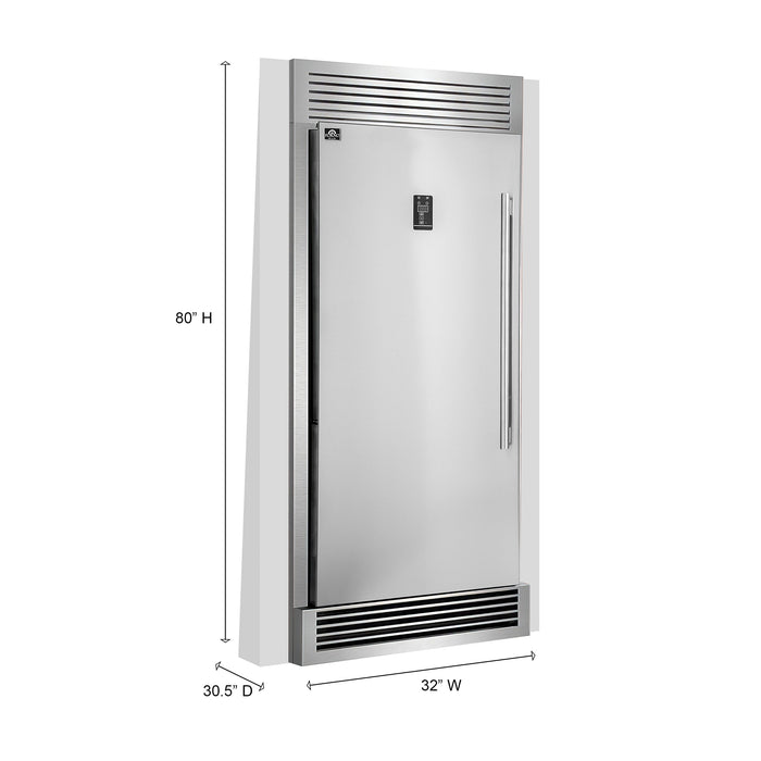 Forno 32" Dual Combination Refrigerator/Freezer in Stainless Steel with Trim Kit, FFFFD1933-32LS