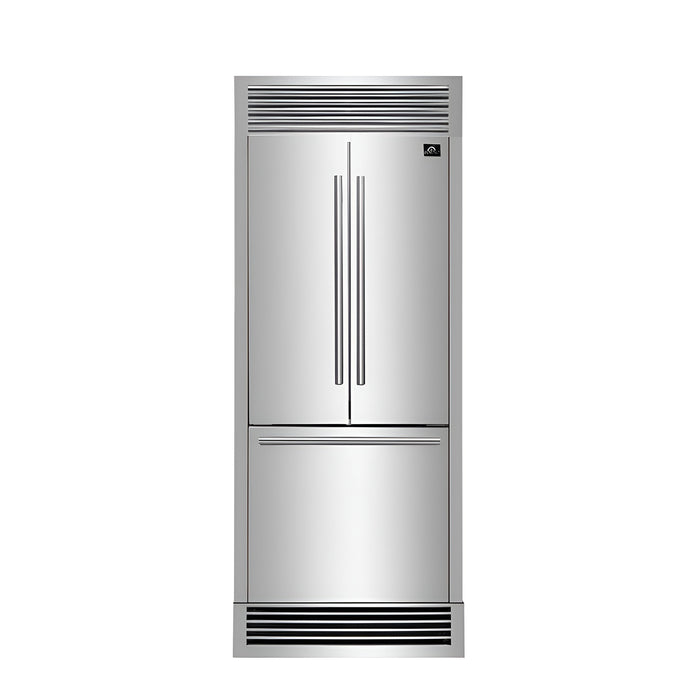 Forno 30 Inch French Door 17.5 cu. ft. Refrigerator in Stainless Steel, FFFFD1974-35SG