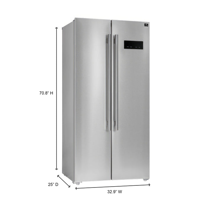 Forno 33 in. 15.62 cu.ft. French Door Refrigerator in Stainless Steel, FFRBI1805-33SB