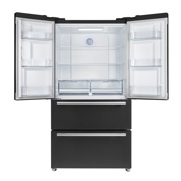 Forno Espresso 36" 19.2 cu. ft. Refrigerator in Black with Silver Handles, FFRBI1820-36BLK