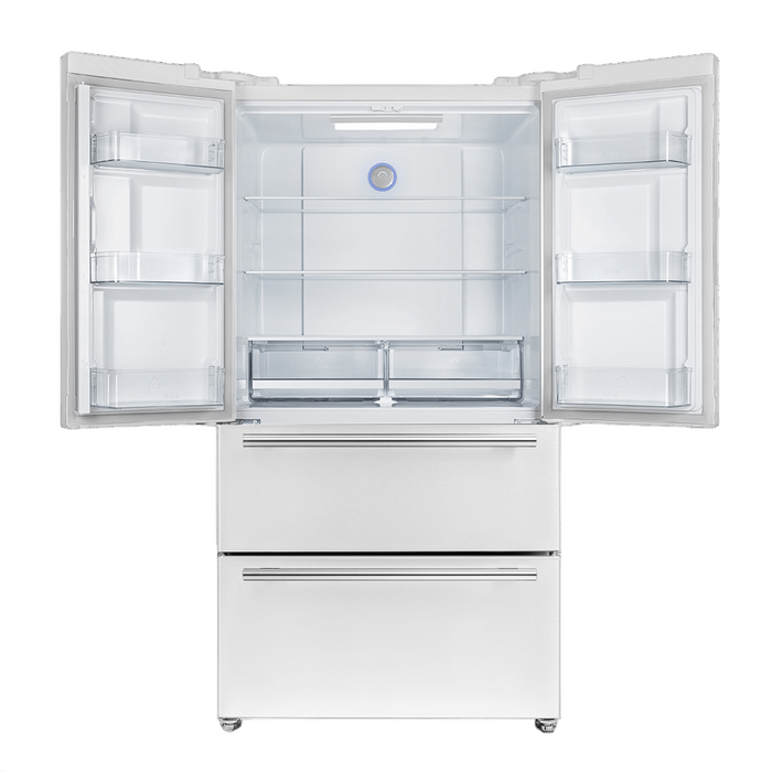 Forno Espresso 36" 19.2 cu. ft. Refrigerator in White with Silver Handles, FFRBI1820-36WHT