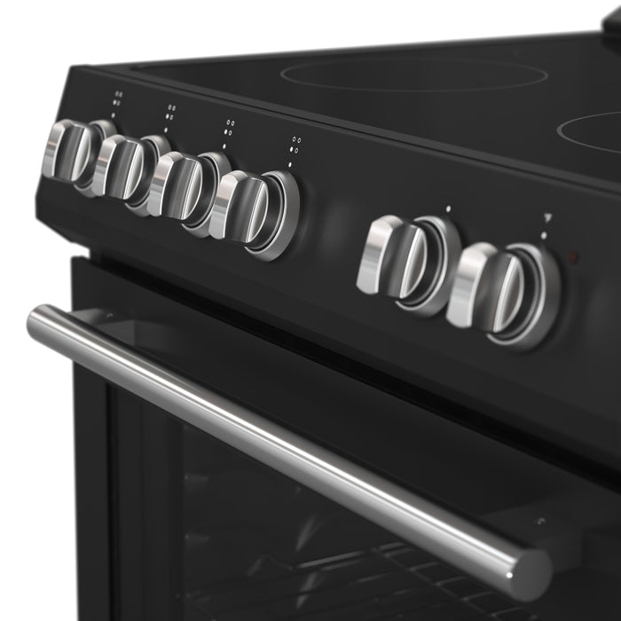 Forno Espresso 30" Electric Range in Black with Silver Handles, FFSEL6012-30BLK