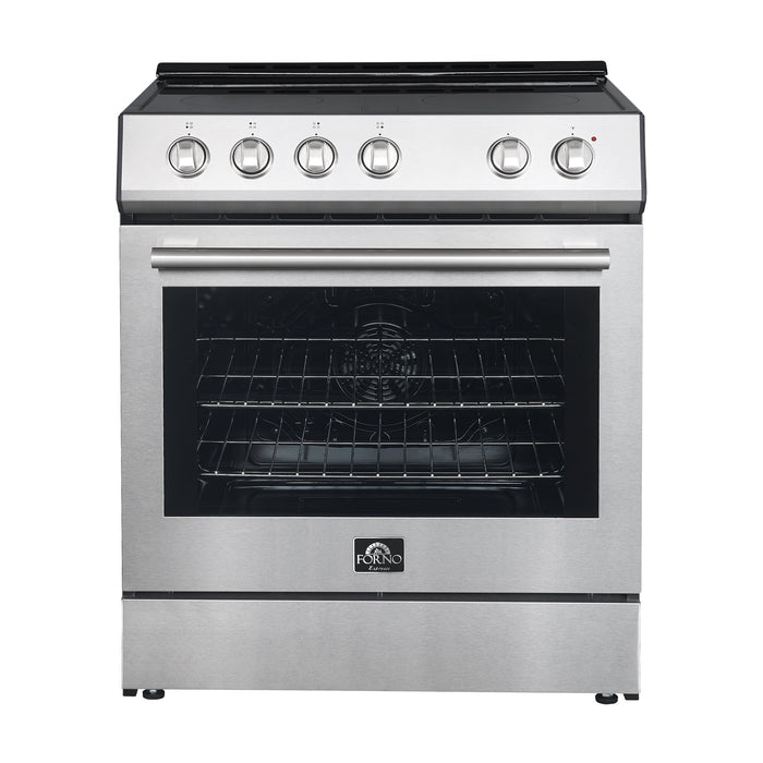 Forno Espresso 30" Electric Range in Stainless Steel with Silver Handles, FFSEL6012-30