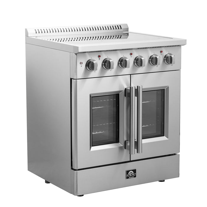 Forno 30" Freestanding Electric Range With French Door in Stainless Steel, FFSEL6917-30