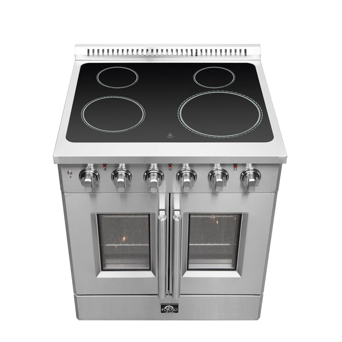 Forno 30" Freestanding Electric Range With French Door in Stainless Steel, FFSEL6917-30