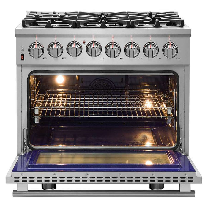 Forno 36″ Freestanding Dual Fuel Range with 6 Burners, FFSGS6125-36