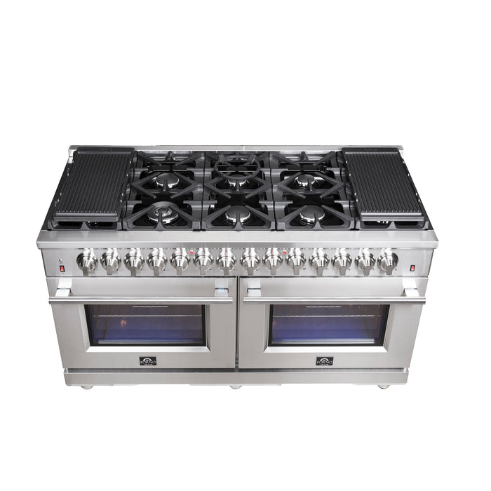 Forno 60″ Freestanding Dual Fuel Range with 10 Burners, FFSGS6125-60