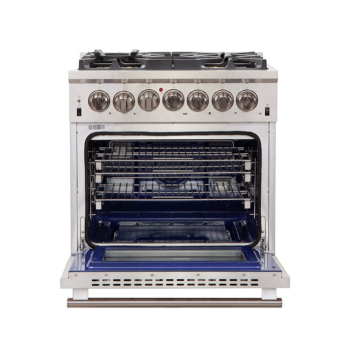 Forno 30″ Pro Series Capriasca Gas Burner / Electric Oven in Stainless Steel 5 Italian Burners, FFSGS6187-30