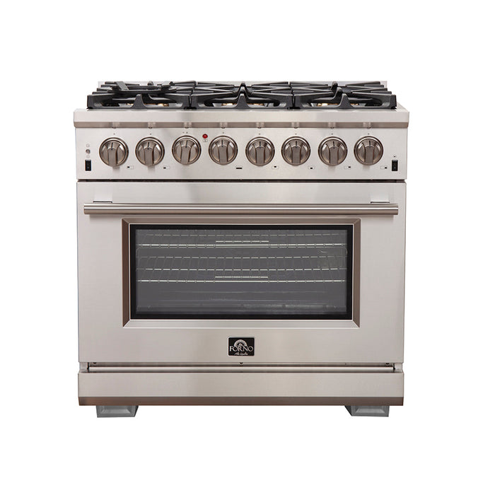 Forno 36″ Pro Series Capriasca Gas Burner / Electric Oven in Stainless Steel 6 Italian Burners, FFSGS6187-36