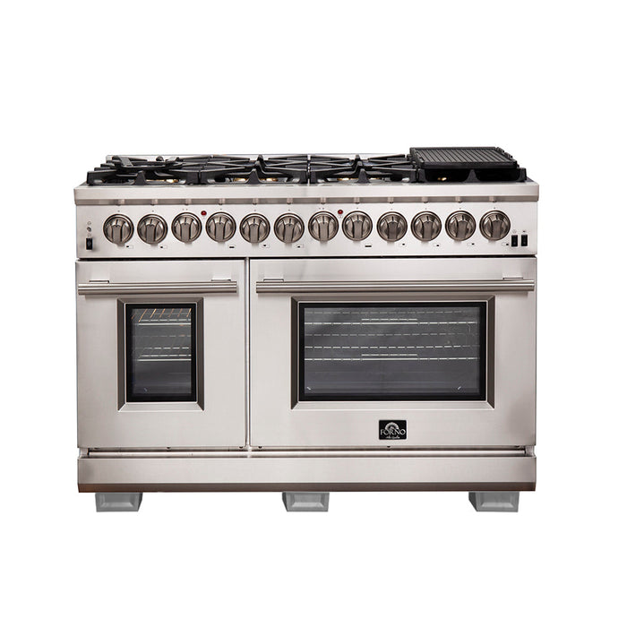 Forno 48″ Pro Series Capriasca Gas Burner / Electric Oven in Stainless Steel 8 Italian Burners, FFSGS6187-48