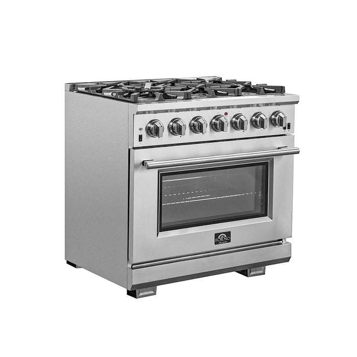 Forno 36″ Pro Series Capriasca Gas Burner / Gas Oven in Stainless Steel 6 Italian Burners, FFSGS6260-36