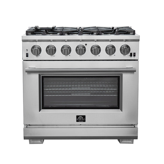 Forno 36″ Pro Series Capriasca Gas Burner / Gas Oven in Stainless Steel 6 Italian Burners, FFSGS6260-36