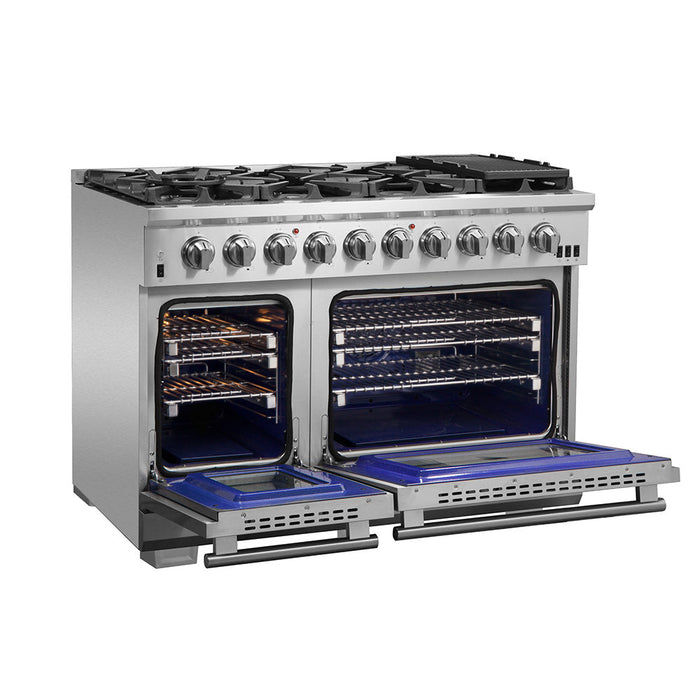 Forno 48″ Pro Series Capriasca Gas Burner / Gas Oven in Stainless Steel 8 Italian Burners, FFSGS6260-48