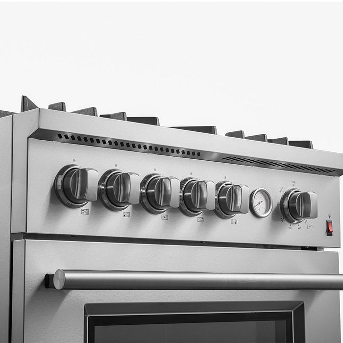 Forno 30" 4.32 cu. ft. Gas Range with 5 Sealed Burners, Air Fry Basket, Wok Support and Griddle, FFSGS6274-30