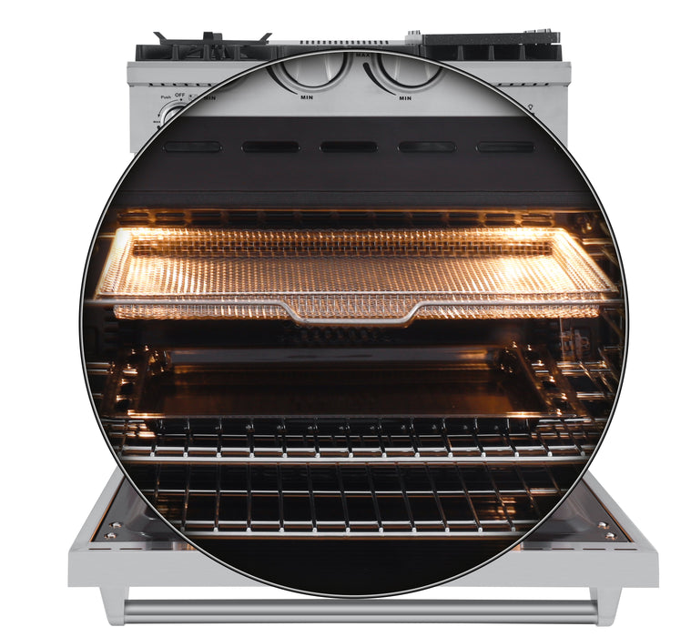 Forno 30" Gas Range with 5 Sealed Burners, Air Fryer and Griddle, FFSGS6276-30