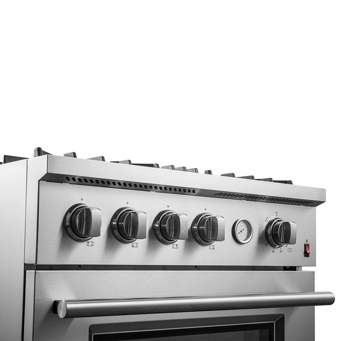 Forno 30" 4.32 cu.ft. Gas Range with 4 Burners and Built-In Temperature Gauge, FFSGS6277-30