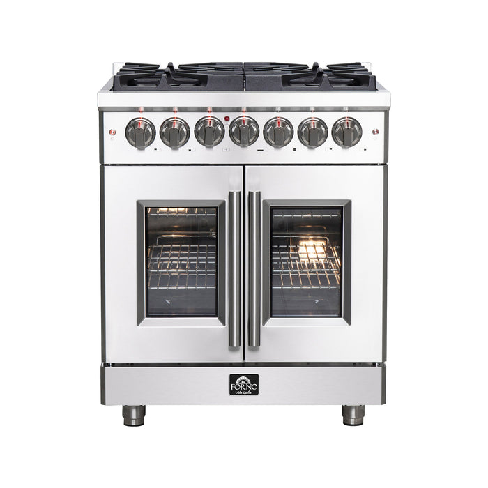 Forno 30″ Freestanding French Door Dual Fuel Range with 5 Burners, FFSGS6325-30