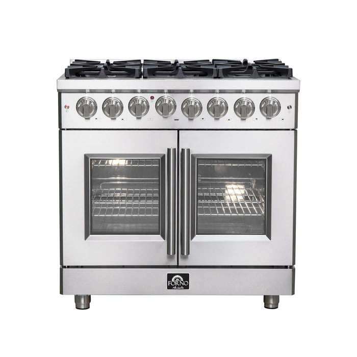 Forno 36″ Freestanding French Door Dual Fuel Range with 6 Burners, FFSGS6325-36