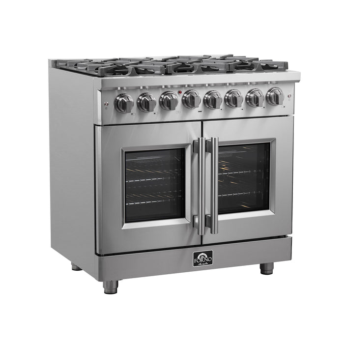 Forno 36″ Freestanding French Door Dual Fuel Range with 6 Burners, FFSGS6325-36