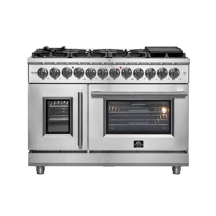 Forno 48″ Freestanding French Door Dual Fuel Range with 8 Burners, FFSGS6325-48