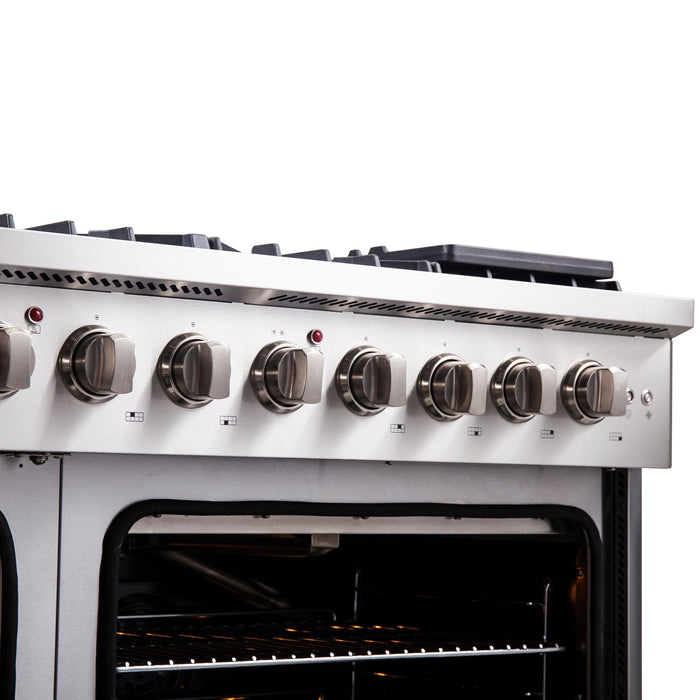 Forno 48" Double Door Gas Range With French Door And 8 Burners, FFSGS6444-48