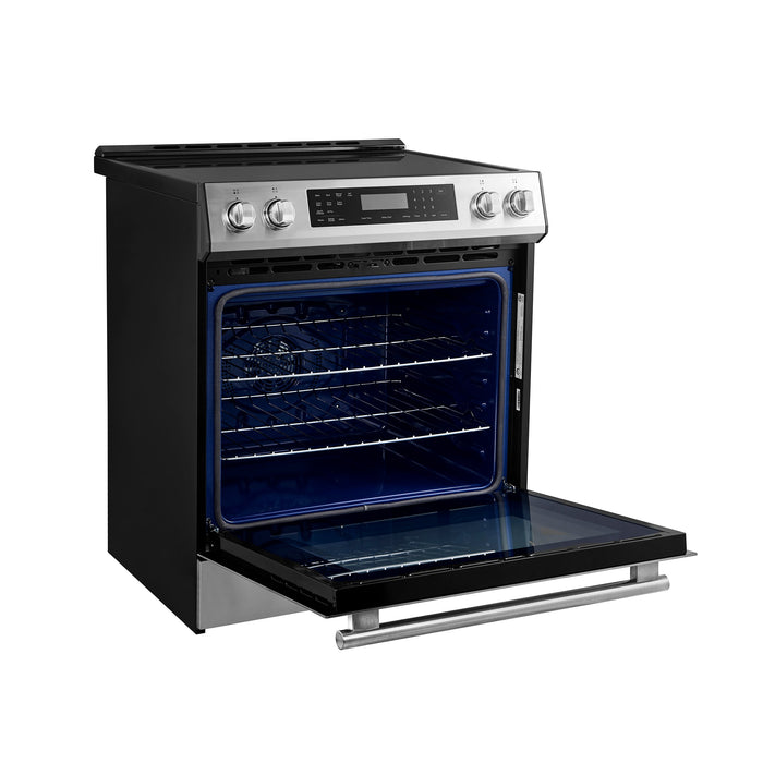 Forno Espresso 30" Induction Range with Air Fry and Self-Clean in Stainless Steel and Silver Handles, FFSIN0905-30