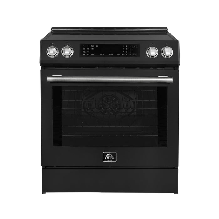 Forno Espresso 30" Induction Range with Air Fry and Self-Clean in Black and Silver Handles, FFSIN0905-30BLK