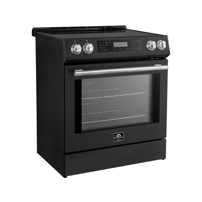 Forno Espresso 30" Induction Range with Air Fry and Self-Clean in Black and Silver Handles, FFSIN0905-30BLK