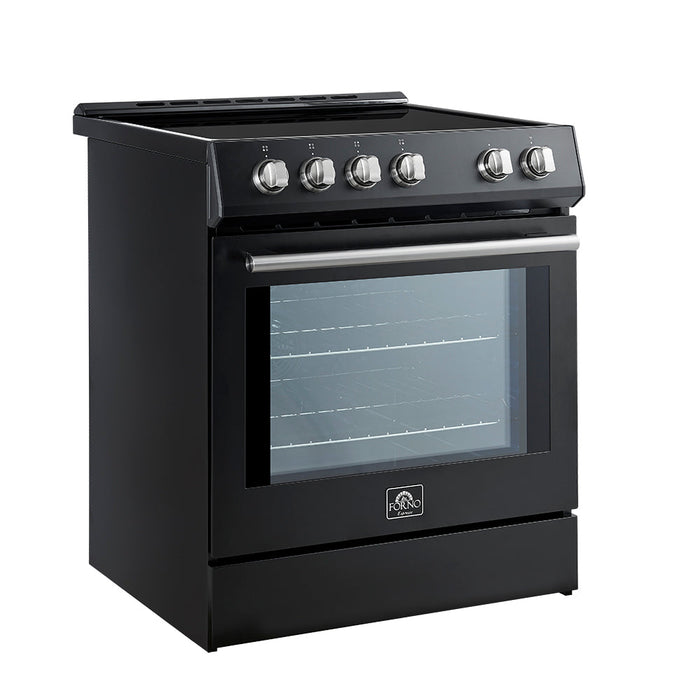 Forno 30” Induction Range with Knob Control in Black and Silver Accents, FFSIN0982-30BLK