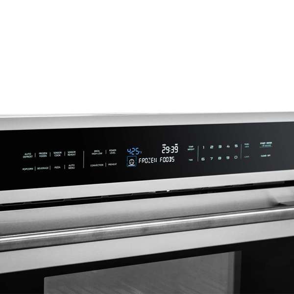 Forno Espresso 30" Built-In Microwave Oven with Silver Handles, FMWDR3093-30