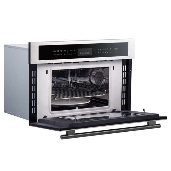 Forno Espresso 30" Built-In Microwave Oven with Silver Handles, FMWDR3093-30