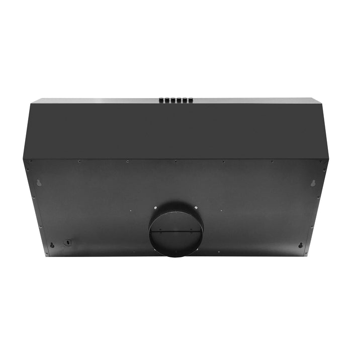 Forno Espresso 30" Under Cabinet Range Hood in Black with Silver Handles, FRHUC5255-30BLK