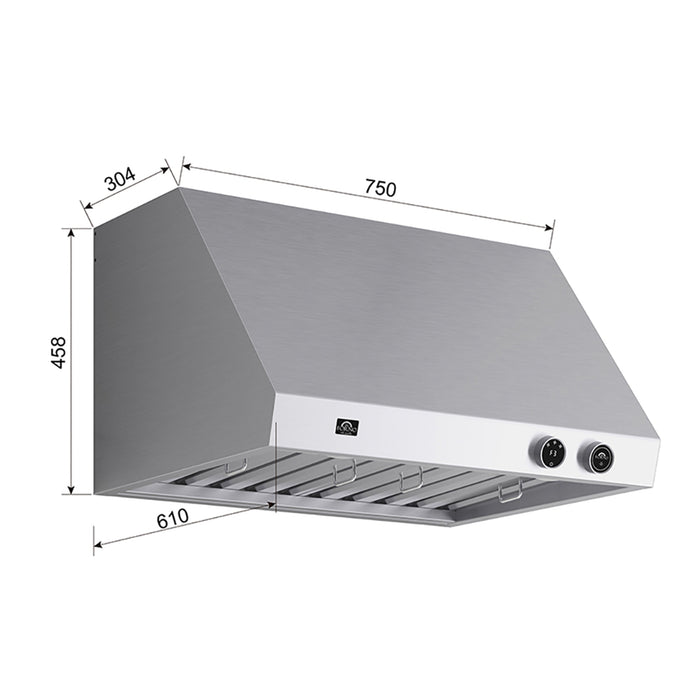 Forno 30'' 600 CFM Wall Mount Range Hood in Stainless Steel, FRHWM5009-30