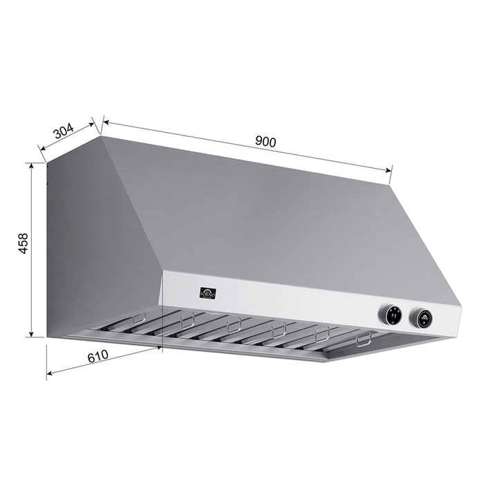 Forno 36'' 600 CFM Wall Mount Range Hood in Stainless Steel, FRHWM5009-36