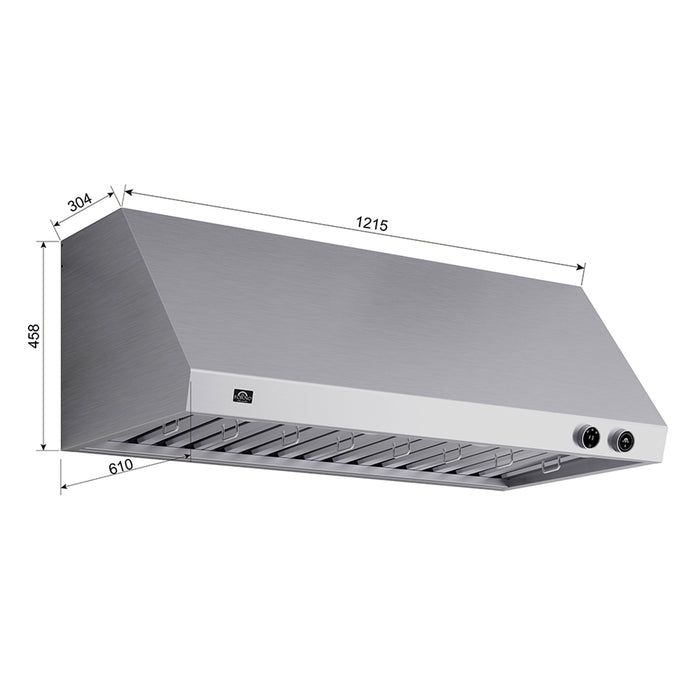 Forno 48'' 1,200 CFM Wall Mount Range Hood in Stainless Steel, FRHWM5009-48