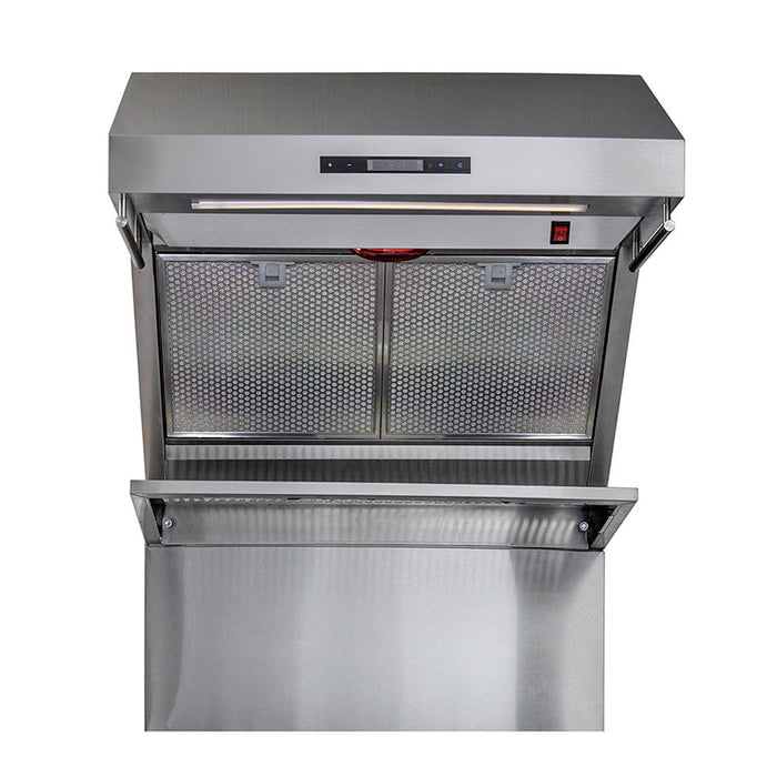 Forno 30" 600 CFM Wall Mount Range Hood and Back Splash, FRHWM5029-30HB