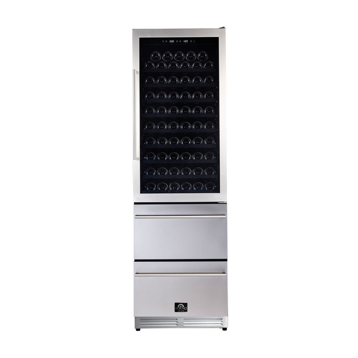 Forno 24 in. 108 Bottle Triple Zone Wine Cooler, FWCDR6628-24S