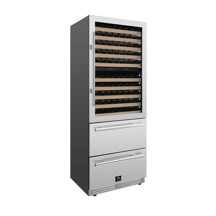 Forno 30" 21.3 cu.ft. 150 Bottle and 252 Can Dual Zone Wine Cooler, FWCDR6697-30S