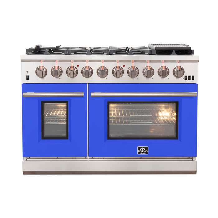 Forno 48 Inch Professional Freestanding Gas Range in Blue, FFSGS6260-48BLU