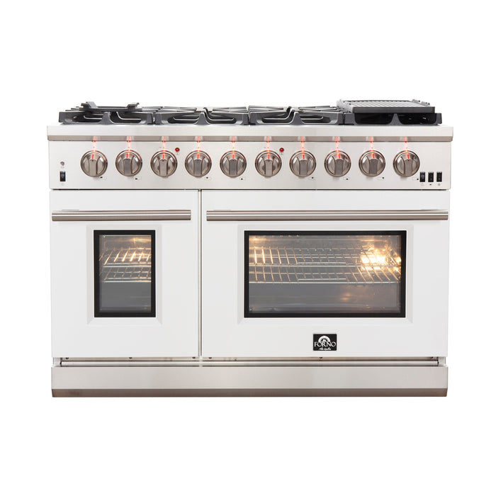 Forno 48 Inch Professional Freestanding Gas Range in White, FFSGS6260-48WHT