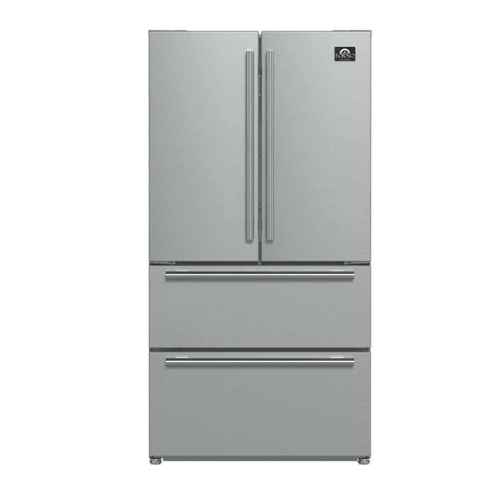 Forno 36 in. 19 cu.ft. French Door Refrigerator in Stainless Steel, FFRBI1820-36SB