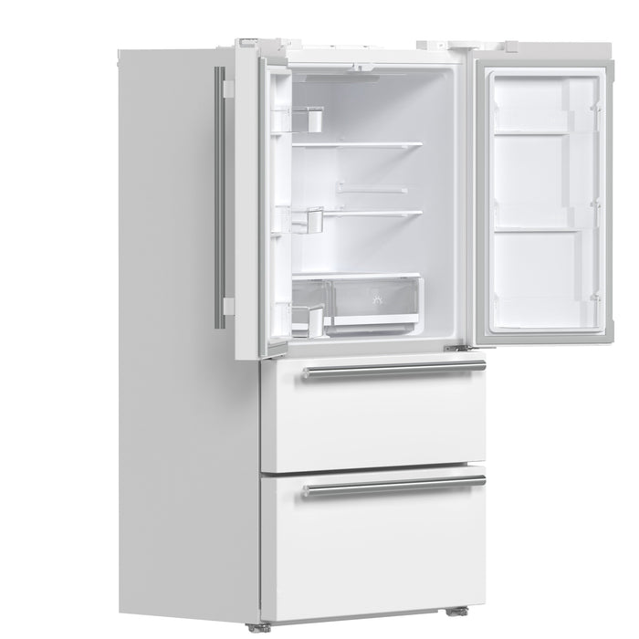 Forno Espresso 36" 19.2 cu. ft. Refrigerator in White with Silver Handles, FFRBI1820-36WHT